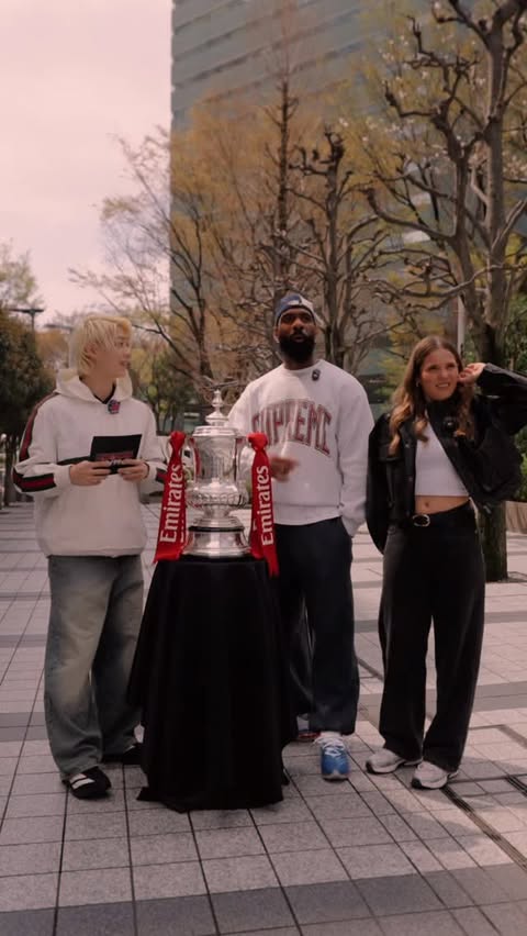 Instagram post by @oliviabuzaglo for Emirates. Caption reads: Taking on the @taiyojr.10 #EmiratesFACup Tokyo....