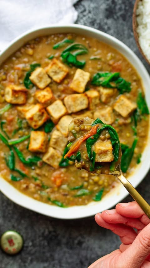 Instagram post by @eat_figs_not_pigs for Kikkoman USA. Caption reads: ginisang munggo (filipino mung bean stew) is one....