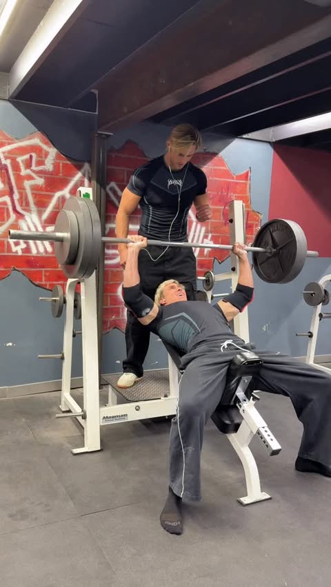 Instagram post by @kiernanfagan2 for YoungLA. Caption reads: Post thanksgiving bench PR has been solidified.....