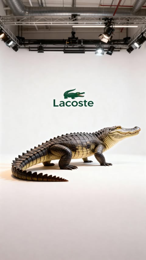 Instagram post by @yapayzekatasarliyor for Lacoste. Caption reads: Ad Test: @lacoste 

#Lacoste #BehindTheScenes....