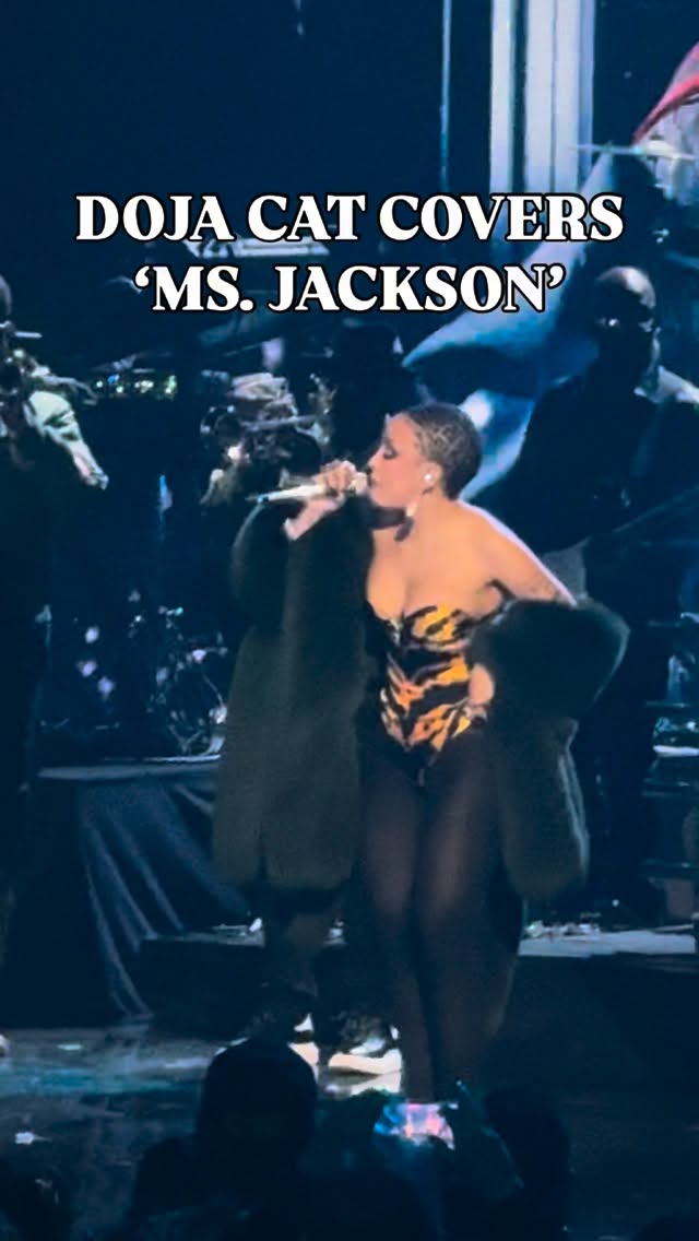 Instagram post by @dojahqs for iHeartRadio. Caption reads: @dojacat honored @outkast at the @rockhall....