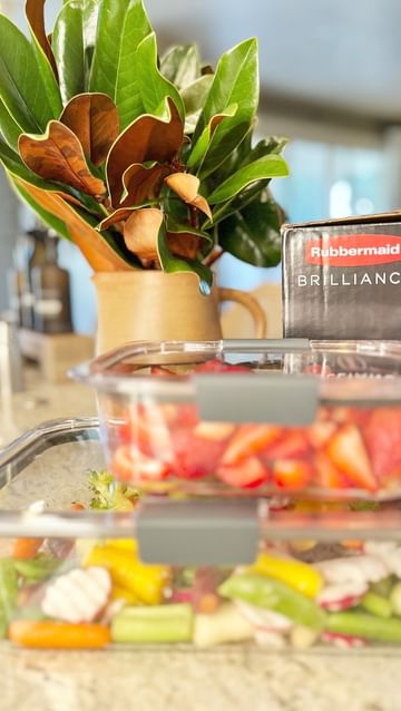 Instagram post by @tidystylehome for The Container Store. Caption reads: 😋 Keep your meals fresh, your kitchen organized,....