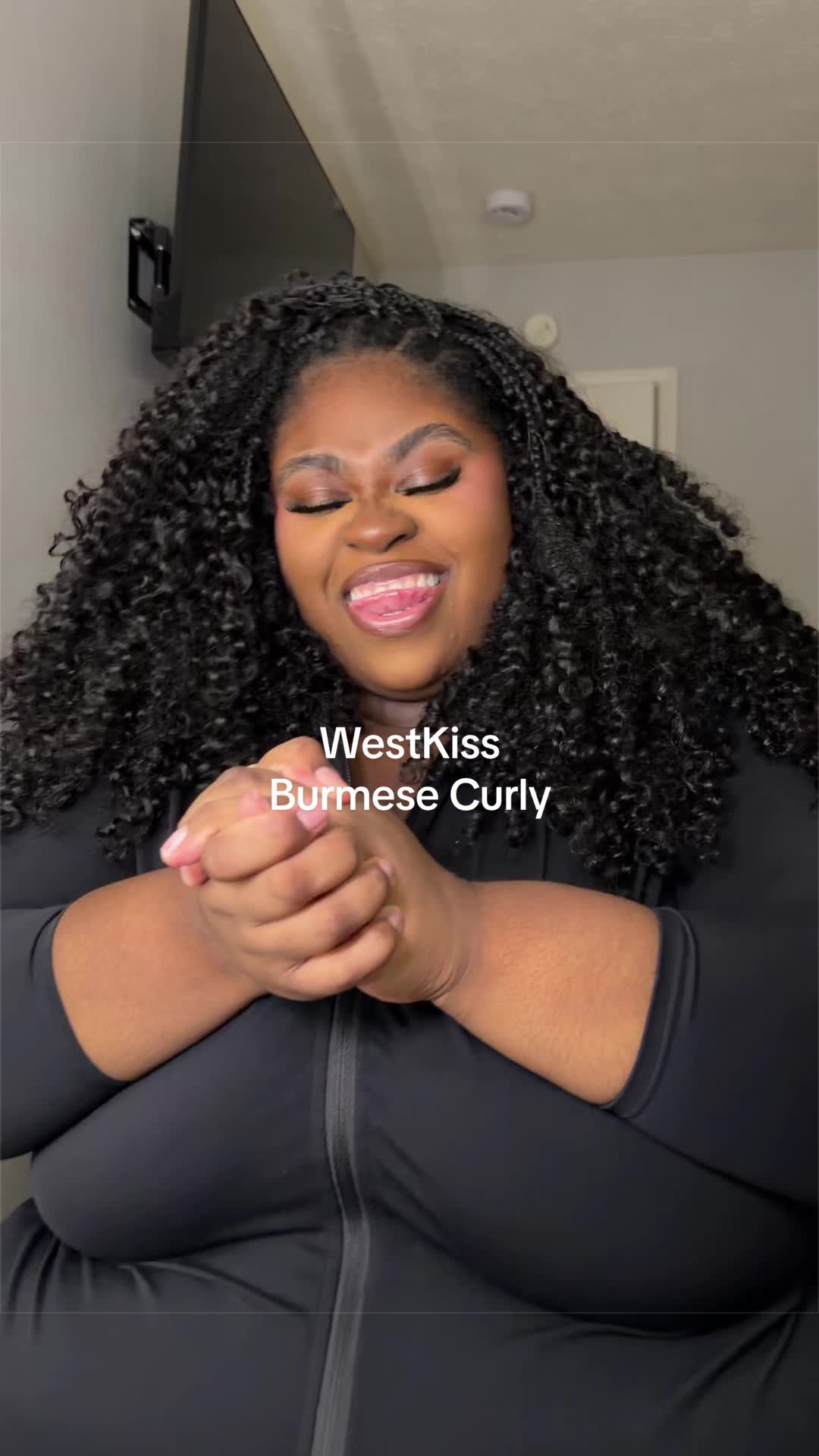 TikTok post by @itsnashiab for West Kiss Hair. Caption reads: [...] @WestKiss Hair Store @westkisswig....