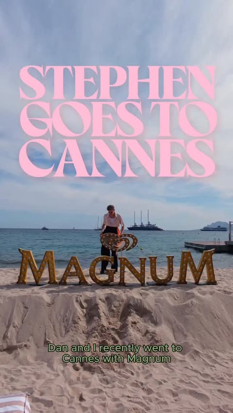 Instagram post by @stephenlibby for Magnum Ice Cream. Caption reads: #ad When you get invited to Cannes with @magnumuki....