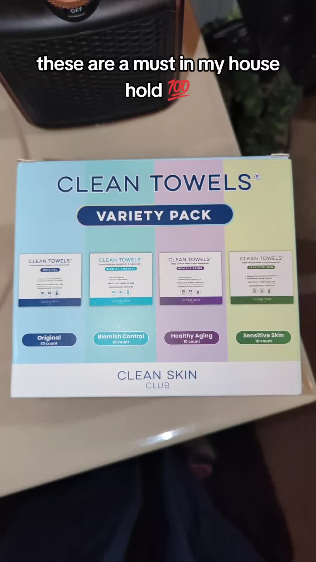TikTok post by @kickinitwithkarri for cleanskinclub. Caption reads: [...] Club #freesample #skincare #cleanskinclub....