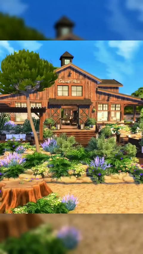 Instagram post by @simsbuild_inspiration for The Sims. Caption reads: [...] channel, Merleenka. 📥 Download it from The....