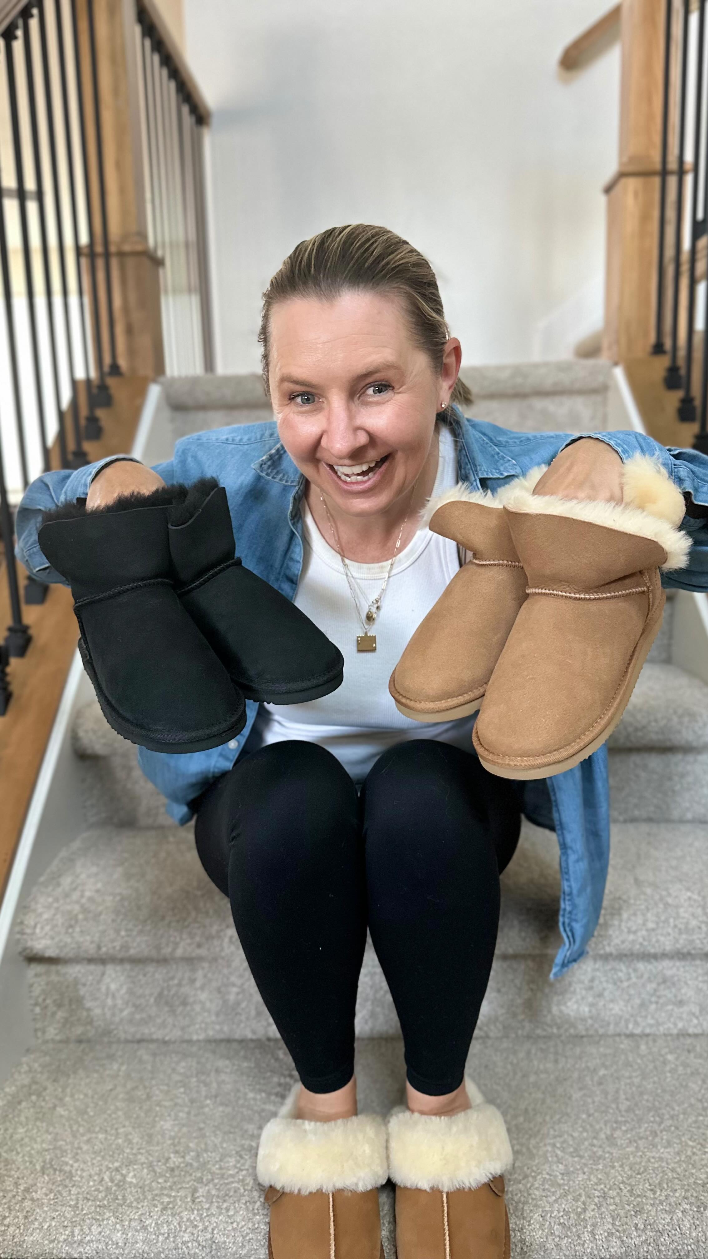 Instagram post by @beverleymitchell for Dearfoams. Caption reads: I have a little secret, a little birdie told me....