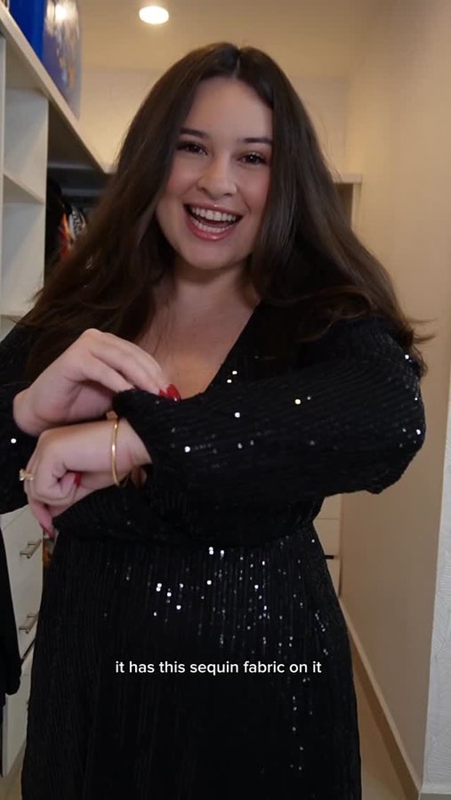 Instagram post by @michellecacheux for BloomChic. Caption reads: @bloomchic 

#BloomChic #BloomChicDress #curvy....