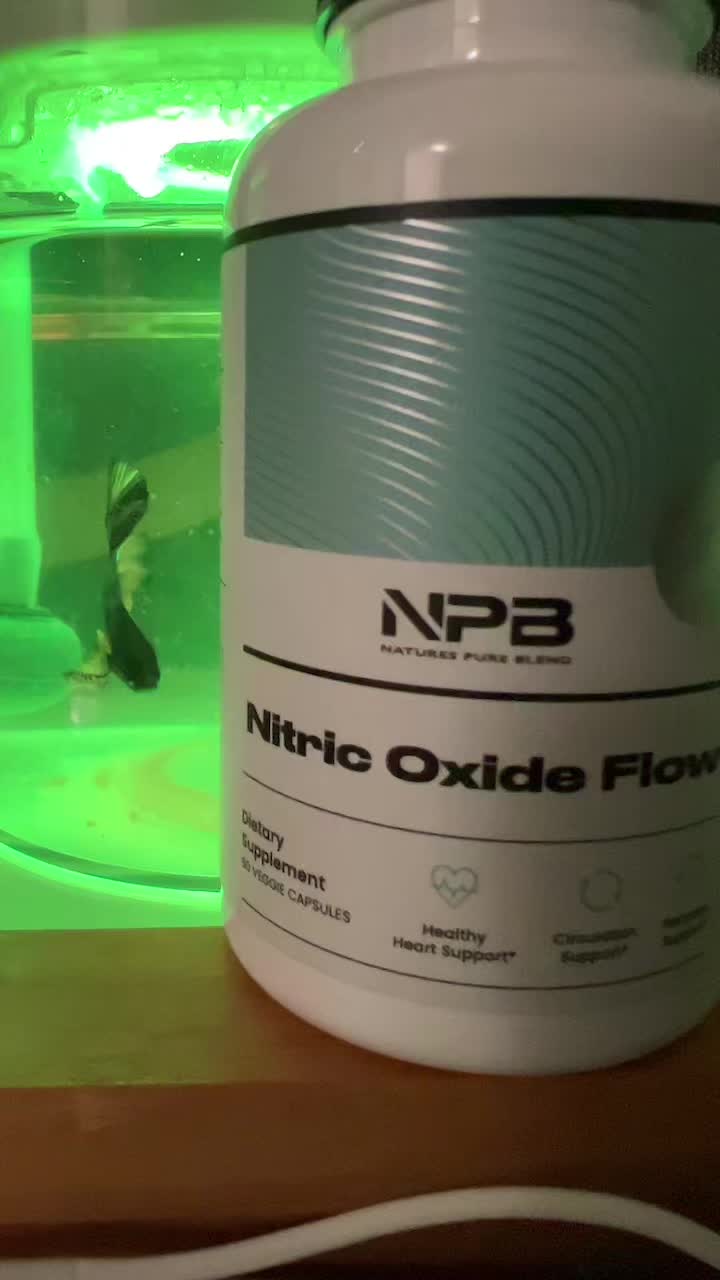 TikTok post by @themoonandthemama for Nature's Pure Blend. Caption reads: Pour some Nitric Oxide Flow on Meeeeee!!!!!....