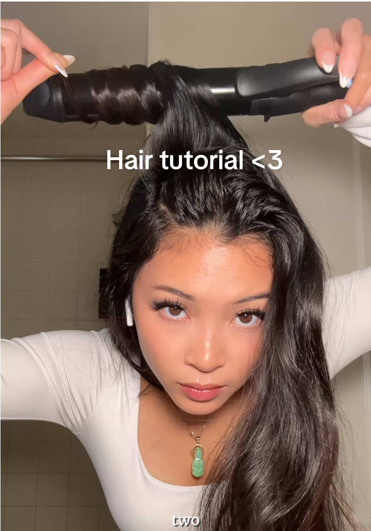 TikTok post by @ssarahnade_ for Bio Ionic. Caption reads: I have the 1.5” barrel! @Bio Ionic #bioionic....