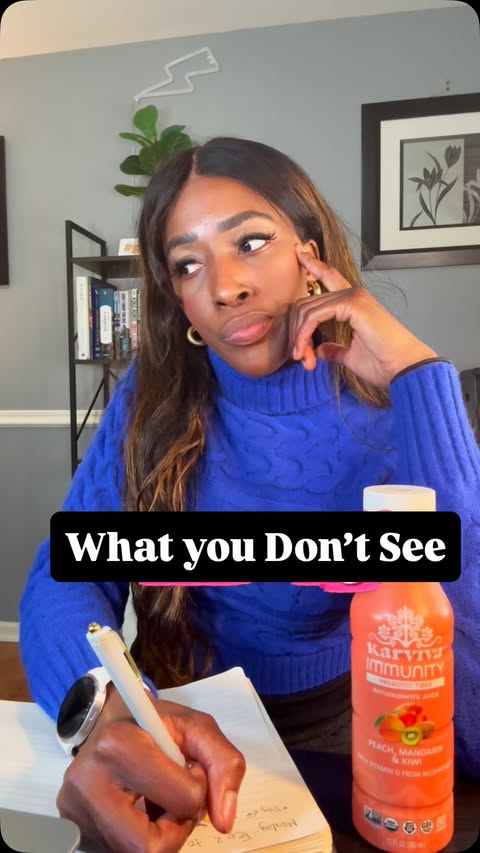 Instagram post by @reneepwashington for Karviva Beverages. Caption reads: Grateful for the little things that keep me going....