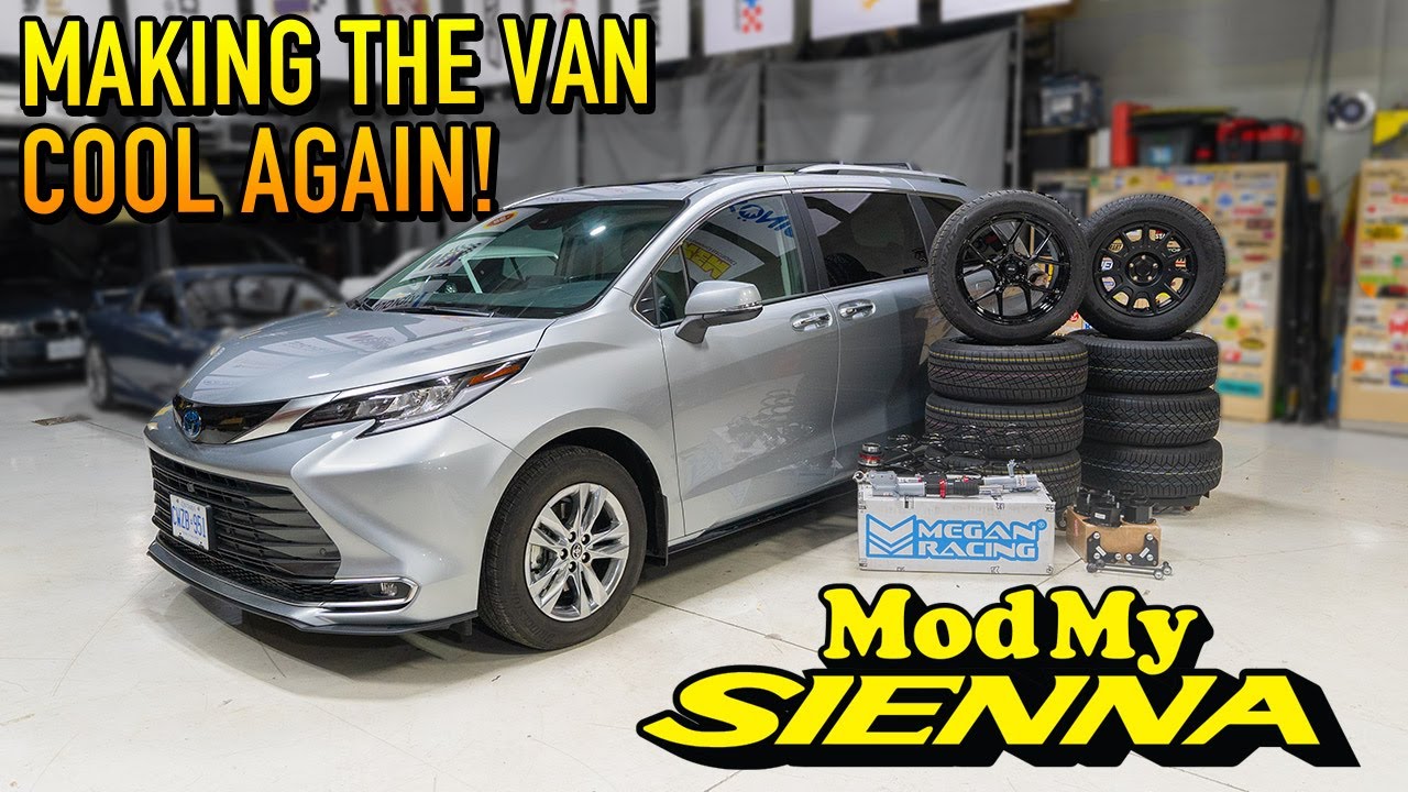 YouTube post by @speedacademy for Konig Wheels. Caption reads: Quick & Easy Toyota Sienna Minivan Build.