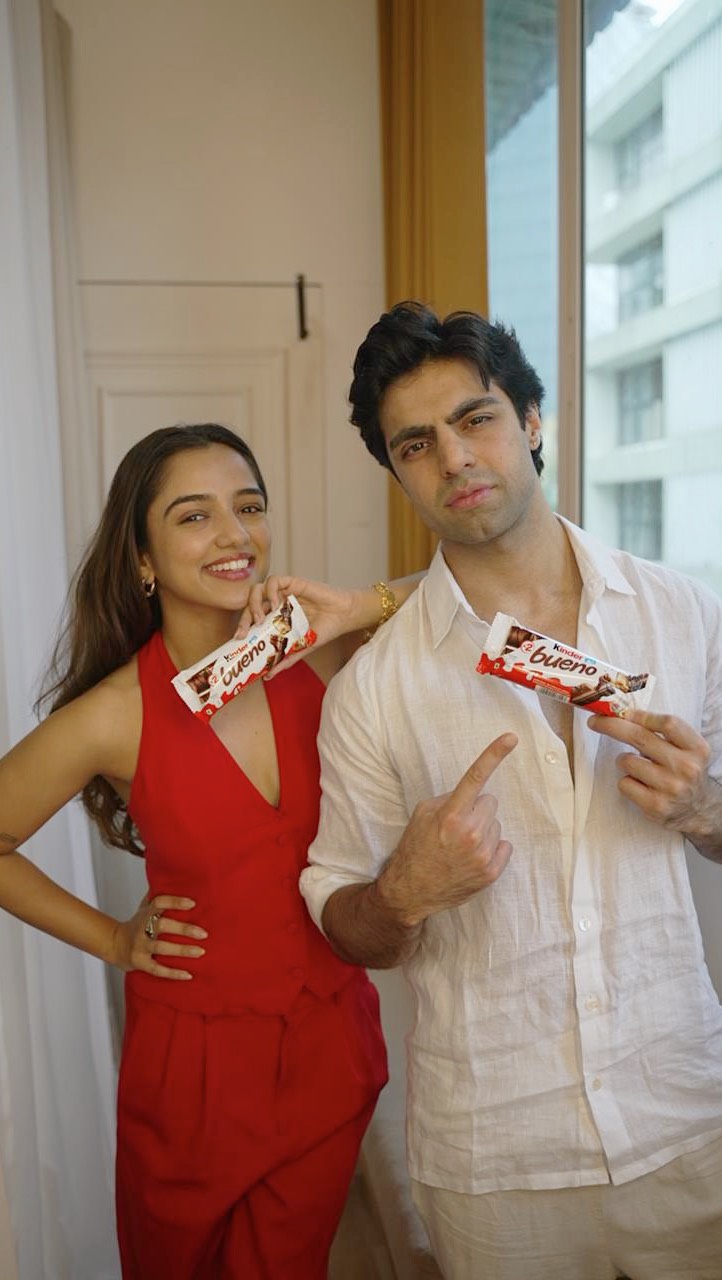 Instagram post by @abhinavsharma5 for Kinder. Caption reads: Good vibes, great show, and one Kinder Bueno that....