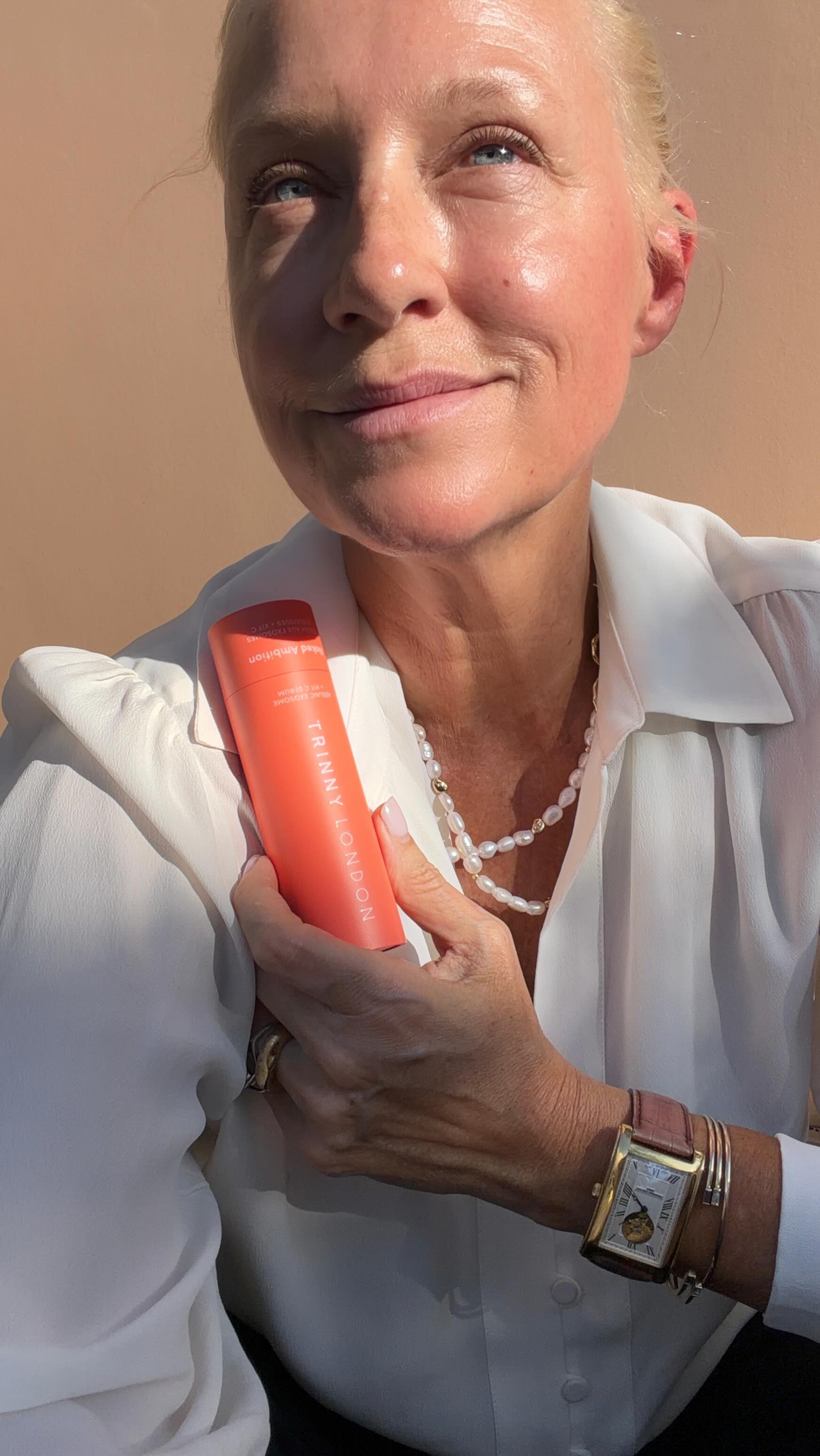 Instagram post by @paulajoye for Trinny London. Caption reads: This isn’t just glow — it’s next-gen skin....