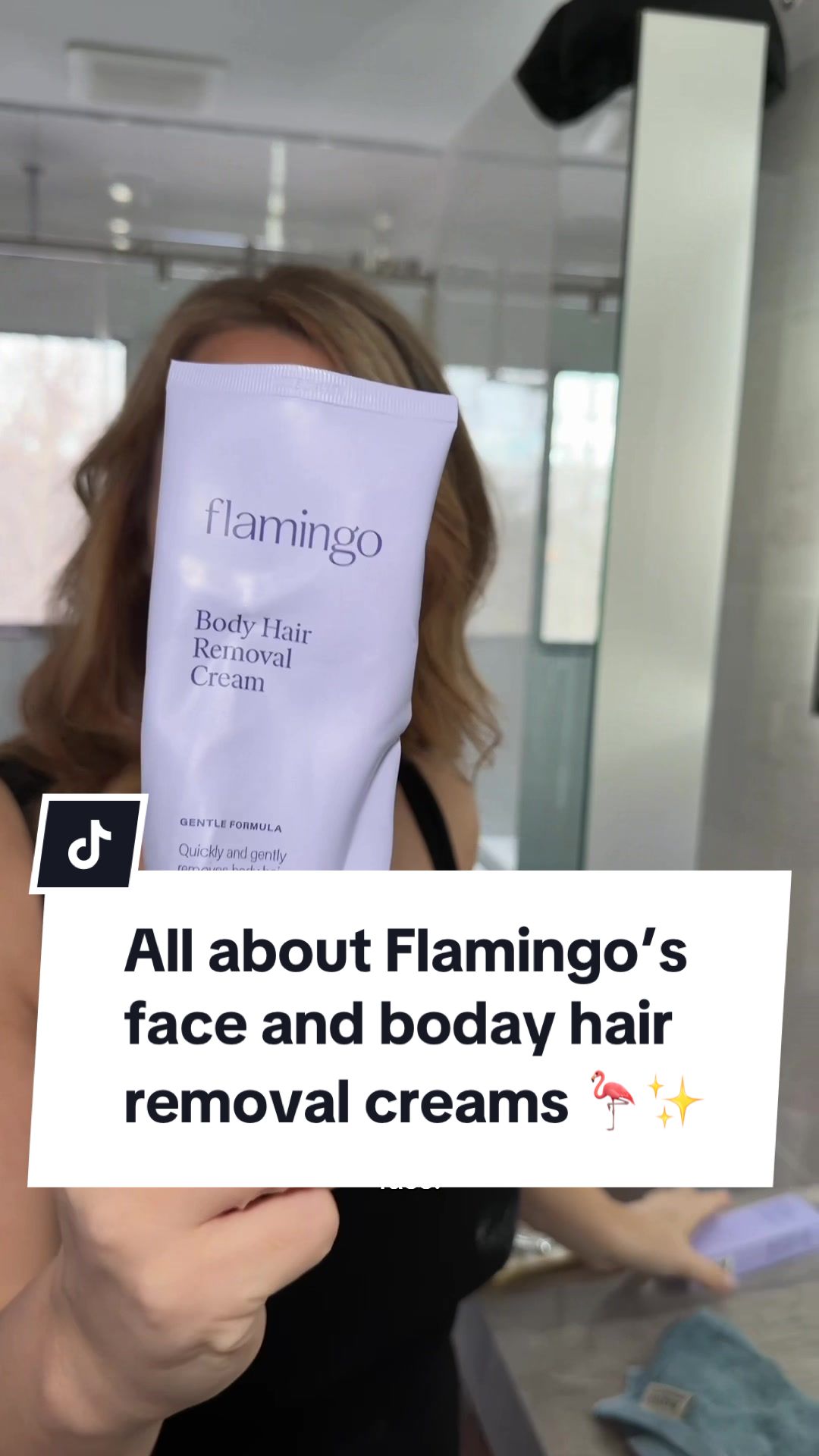 TikTok post by @thelipsticklesbians for Flamingo. Caption reads: #flamingopartner Putting @Flamingo’s Body Hair....