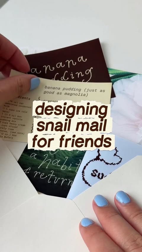 Instagram post by @studywithara for Picsart. Caption reads: designing snail mail for my friends ft. @picsart....