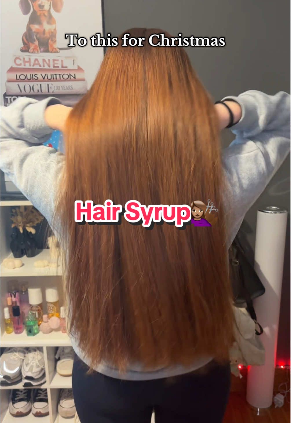 TikTok post by @charlotte_doolan for Hair Syrup. Caption reads: Love this mint one, so refreshing & straightens my....