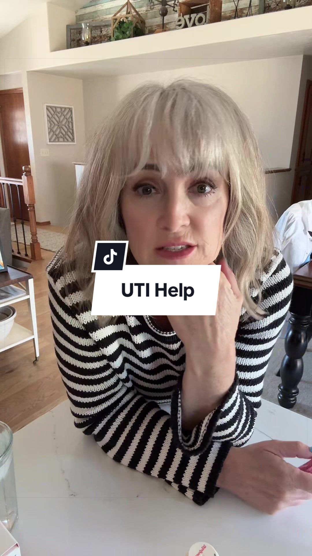 TikTok post by @renee_sag.girl for Uqora. Caption reads: [...] might be worth trying #uti #utisupport....