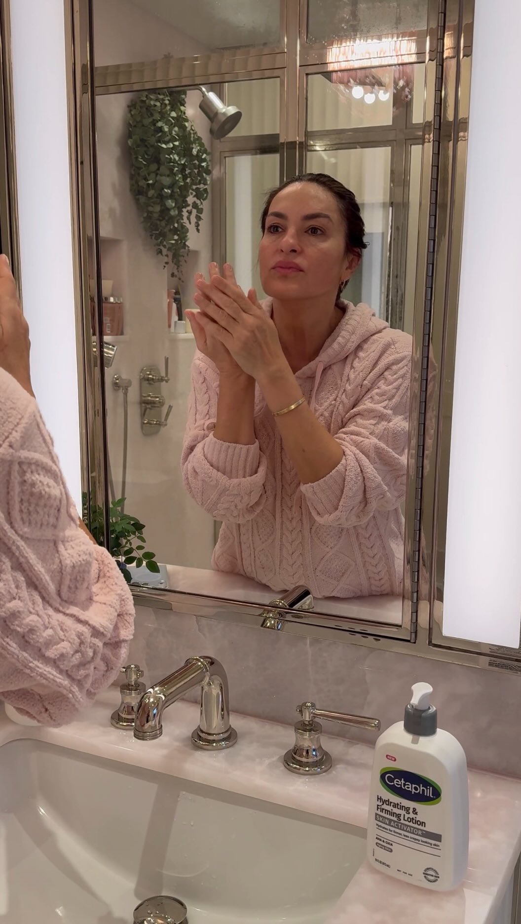 Instagram post by @therealmariskahargitay for Cetaphil. Caption reads: You already know I love @Cetaphil’s New Skin....