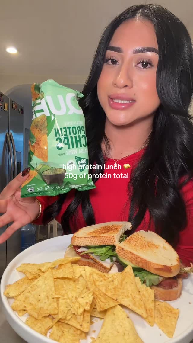 Instagram post by @jasminnmeza for Quest Nutrition. Caption reads: high protein 😜 @questnutrition 

#explore....