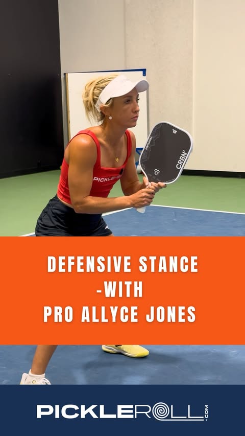 Instagram post by @_pickleroll_ for Crbn Pickleball. Caption reads: Defend like the queen herself! 👑 Learn this....