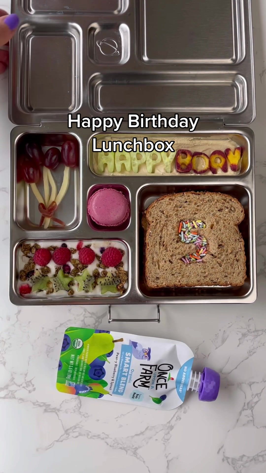 TikTok post by @itsbrittwilliams for Once Upon a Farm. Caption reads: [...] give little ones energy they need! @Once....