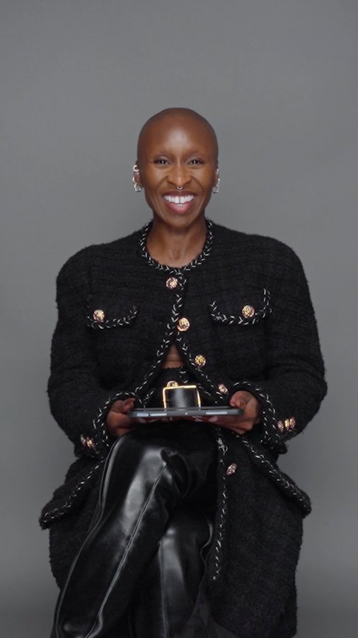 Instagram post by @cynthiaerivo for Harper’s BAZAAR. Caption reads: @CynthiaErivo never says no to an outfit change.....