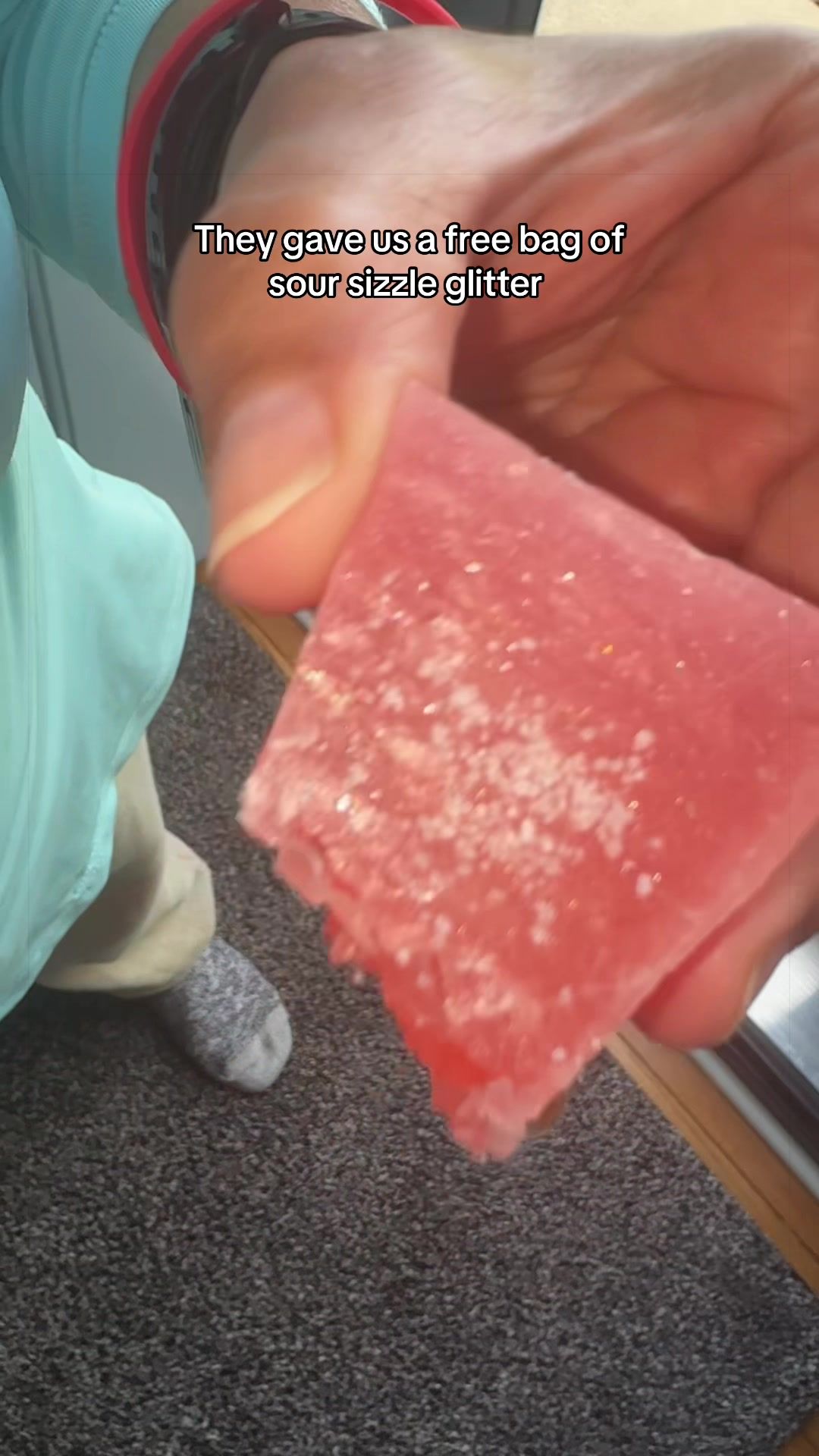 TikTok post by @rubyzgemz for Silky Gem. Caption reads: [...] having my mom try Crystal Candy @Silky Gem....