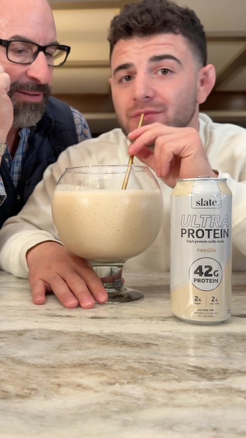 Instagram post by @johnnydrinks_ for Slate Milk. Caption reads: Welp, I guess @slatemilk heard ya. 🥛....