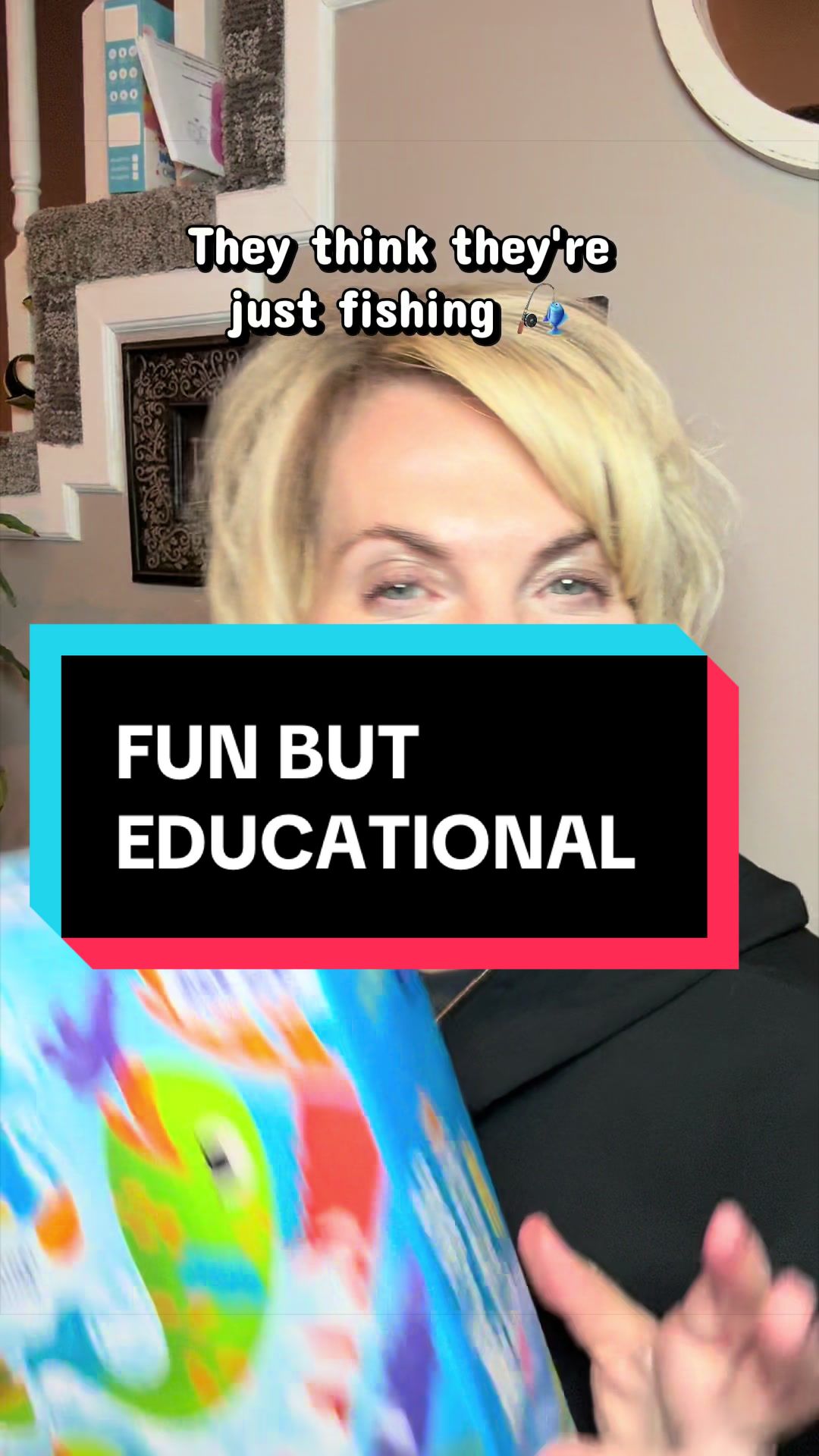 TikTok post by @diditheslp for Educational Insights. Caption reads: [...] educational fishing game from @Educational....