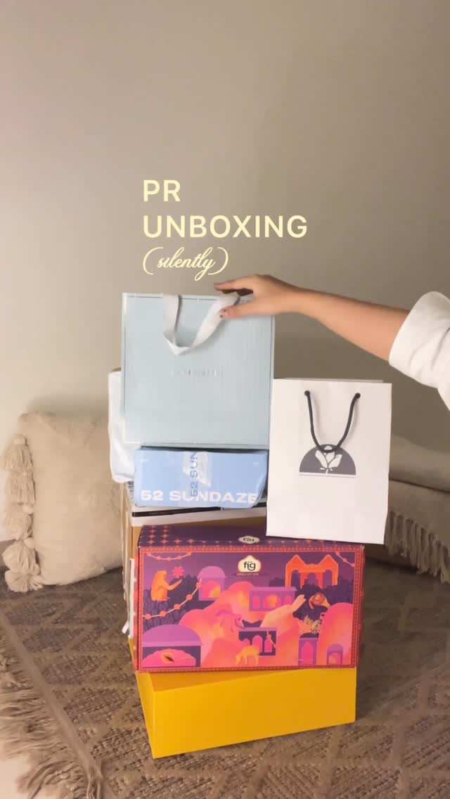 Instagram post by @biancaarora for First Aid Beauty. Caption reads: contained my excitement to open all of these as....