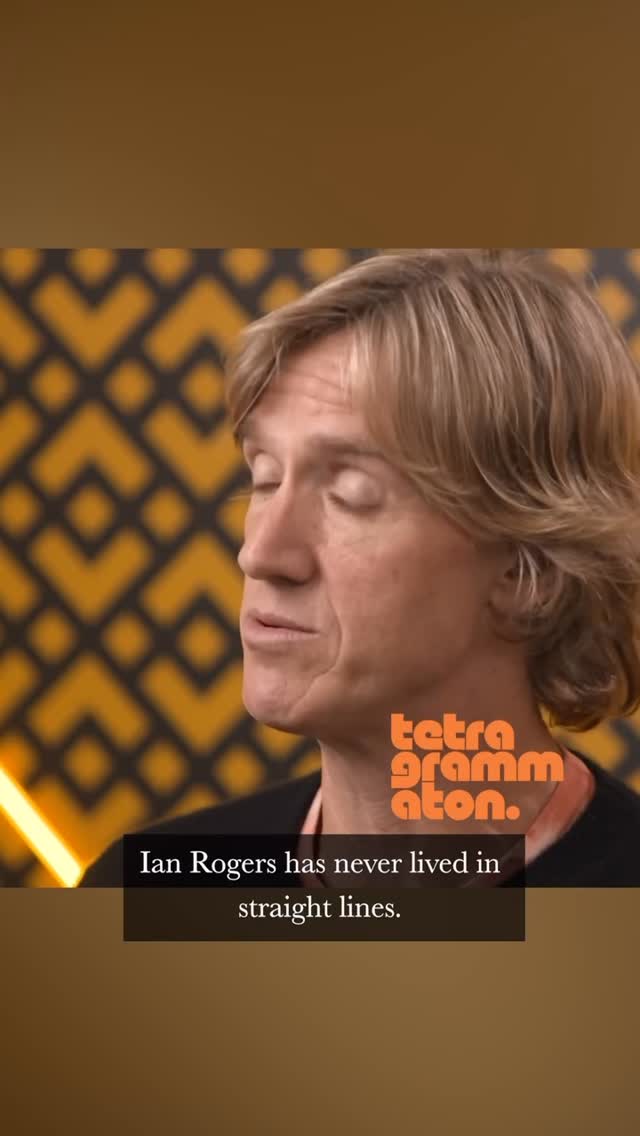 Instagram post by @tetragrammaton.now for Ledger. Caption reads: rick speaks with CEO of @ledger Ian Rogers ——....