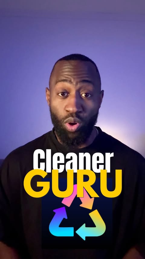 Instagram post by @codingwitharmand for Cleaner Guru. Caption reads: [...] du temps et du stockage en utilisant Cleaner....