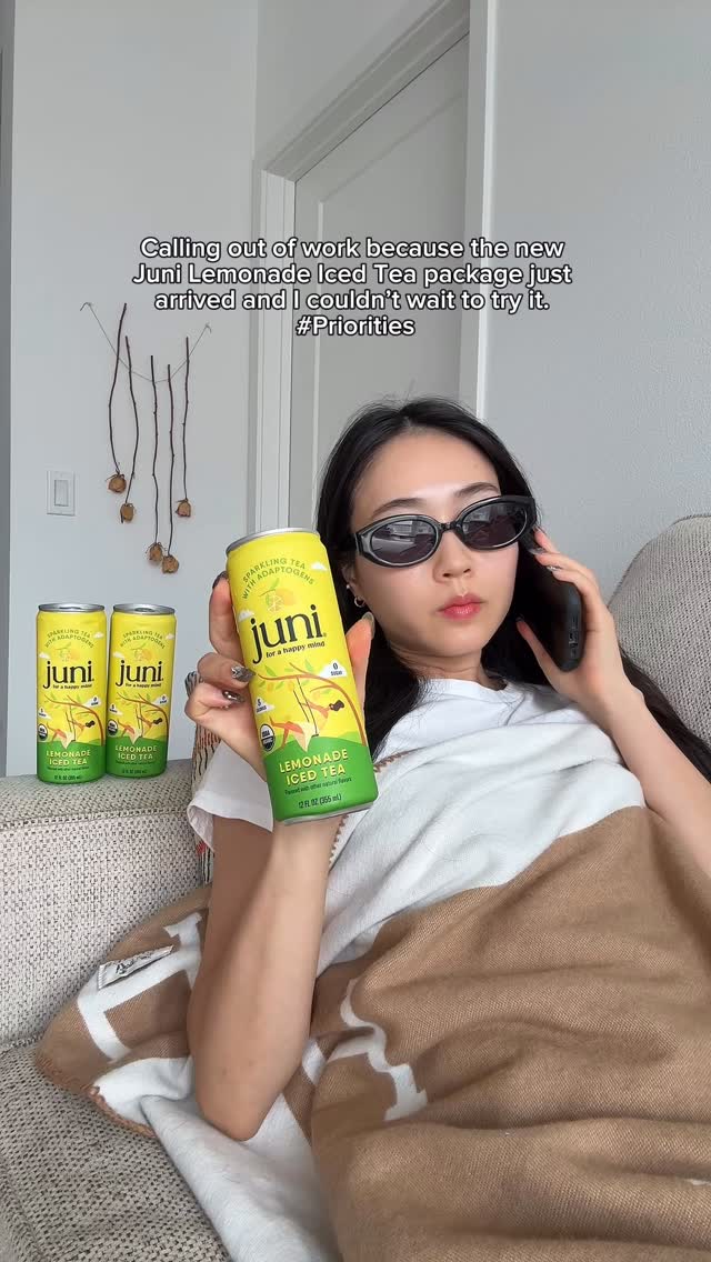 Instagram post by @clarahyee for Drink Juni. Caption reads: @drinkjuni sparkling lemonade iced tea with....