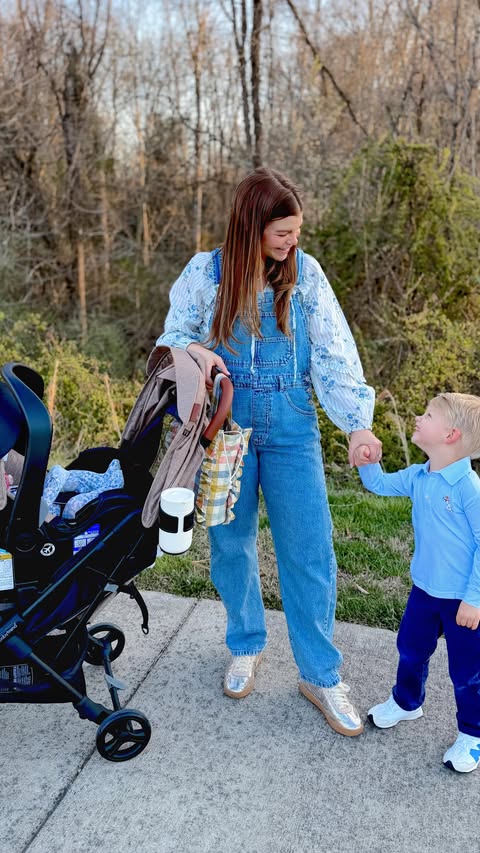 Instagram post by @dailywithlacey for Baby Trend. Caption reads: Me 🤝 Affordable Baby/Toddler Gear. @babytrend has....