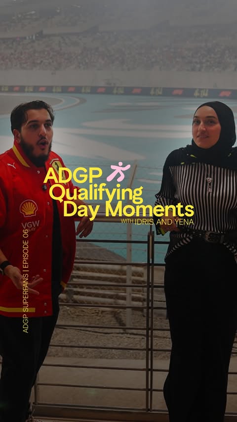 Instagram post by @yena.yaps for Visit Abudhabi. Caption reads: What it's really like at @abudhabigp Day 3—told by....