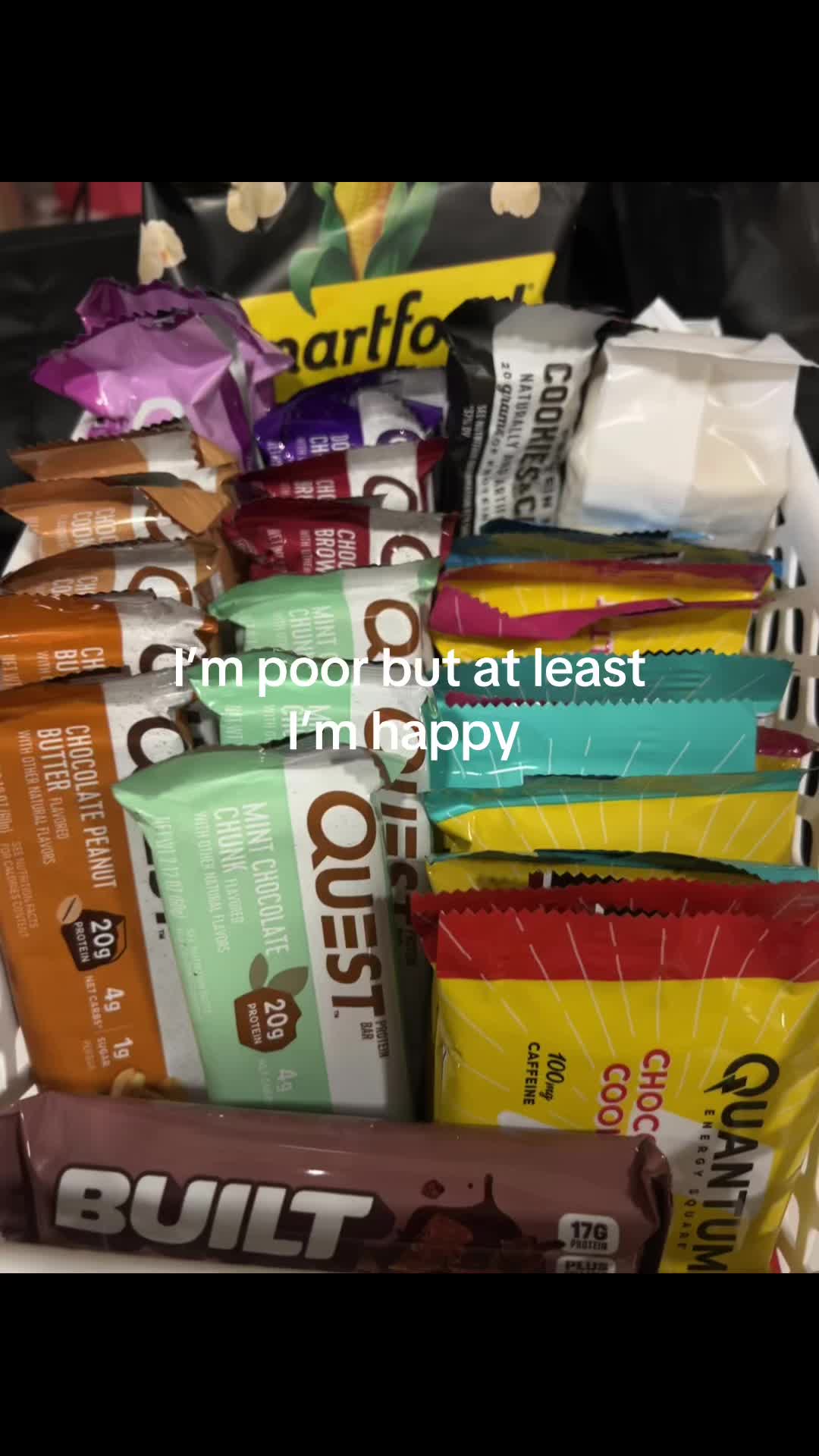 TikTok post by @_sarahjessa for BUILT Bar. Caption reads: I could’ve payed my tuition @Quantum Energy Square....