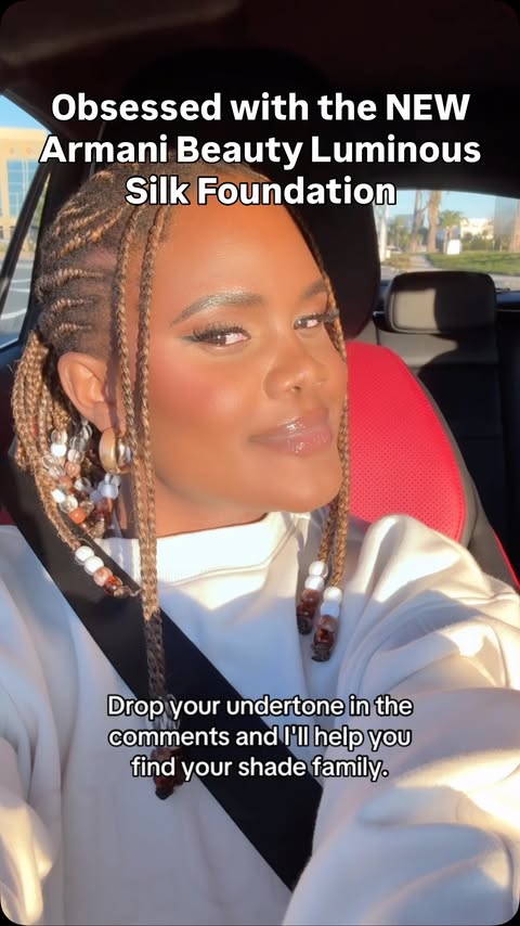 Instagram post by @alejayofficial for Armani beauty. Caption reads: [...] Silk Foundation for years, so when....