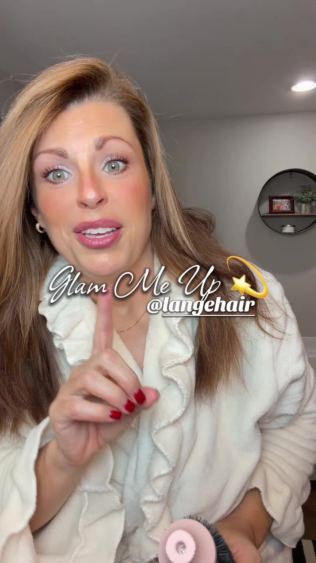 TikTok post by @thebeccig for L’ange Hair. Caption reads: Good hair days start here💈✨ The @langehair Value....