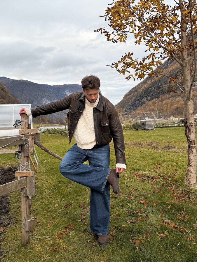 Instagram post by @roarjholberg for COPENHAGEN STUDIOS. Caption reads: Ad | Exploring Aurland with @copenhagen_studios.