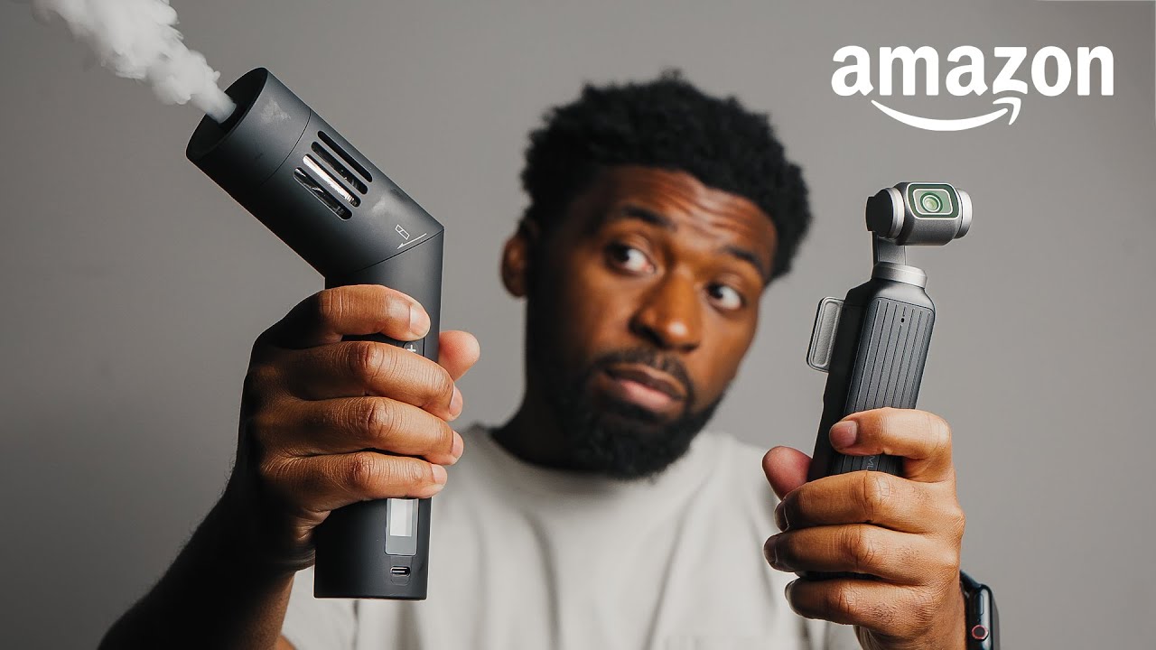 YouTube post by @YCImaging for Huckberry. Caption reads: Testing Budget Filmmaking Gear From Amazon (I DID....