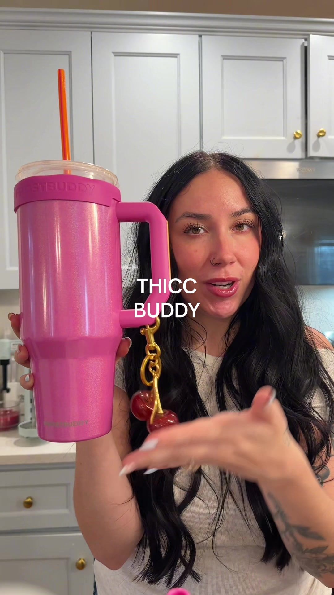 TikTok post by @sydneyyallisonn for FrostBuddy. Caption reads: this tumbler is EPIC 💖💫 @Frost Buddy #frostbuddy....