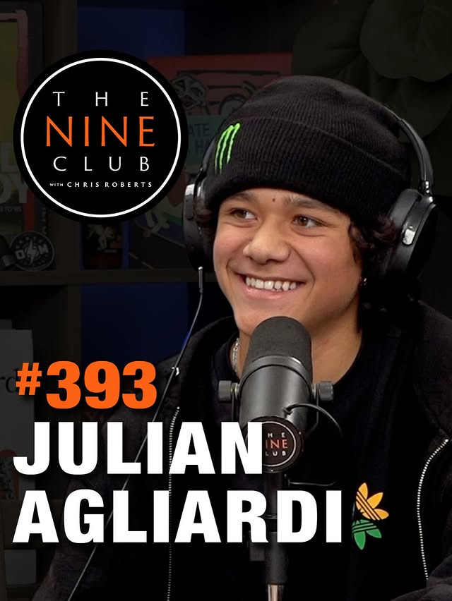 Instagram post by @julian_agliardi for Skullcandy. Caption reads: Tune in tomorrow 12/8/25 at 6am (pst) when we sit....