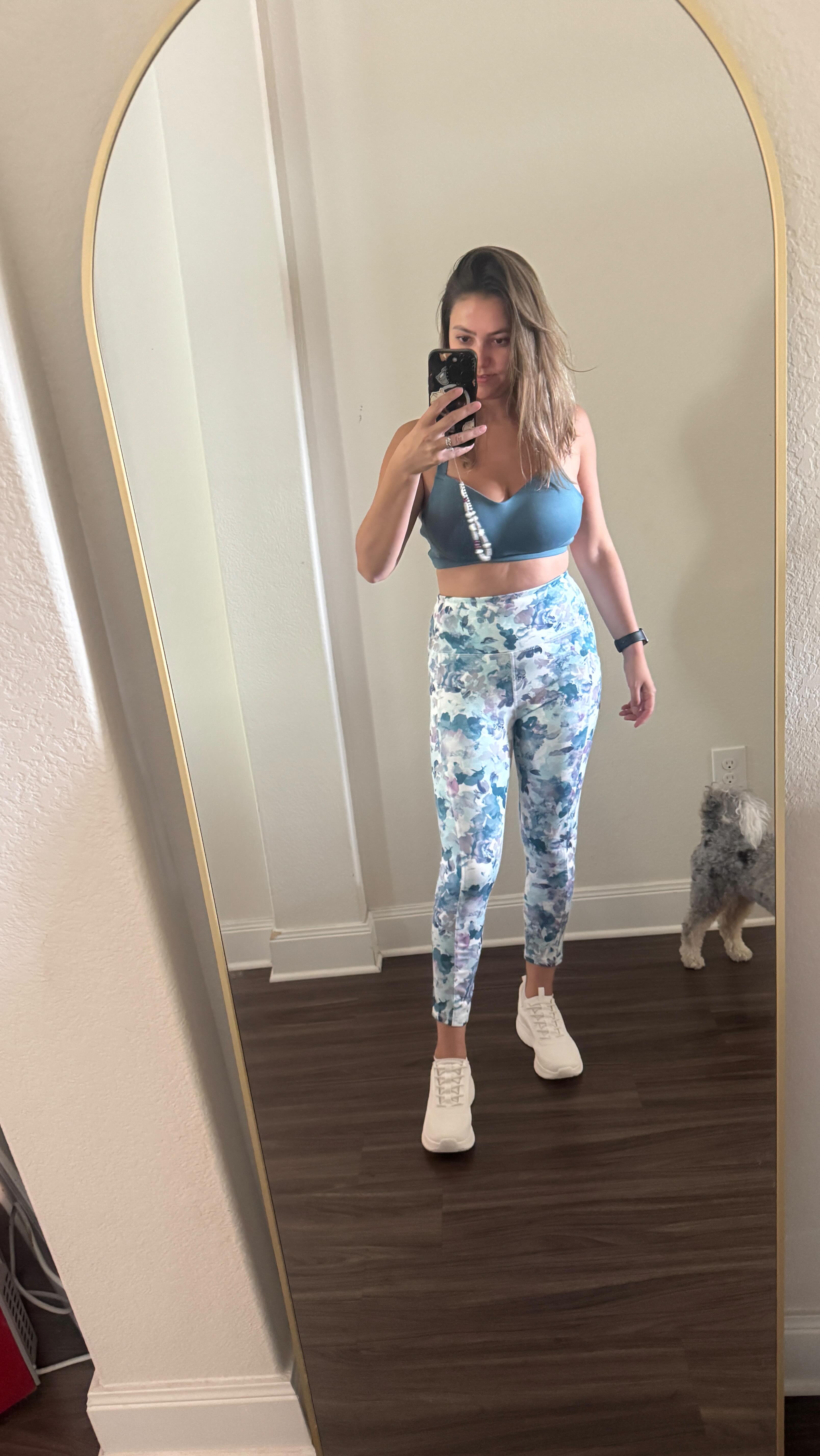 Instagram post by @flavorsofju for Ellie. Caption reads: @ellieactivewear July outfit #ellieactivewear....