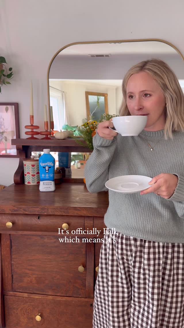 Instagram post by @hostinyourhome for fairlife. Caption reads: My morning latte since early July 🍁

The perfect....