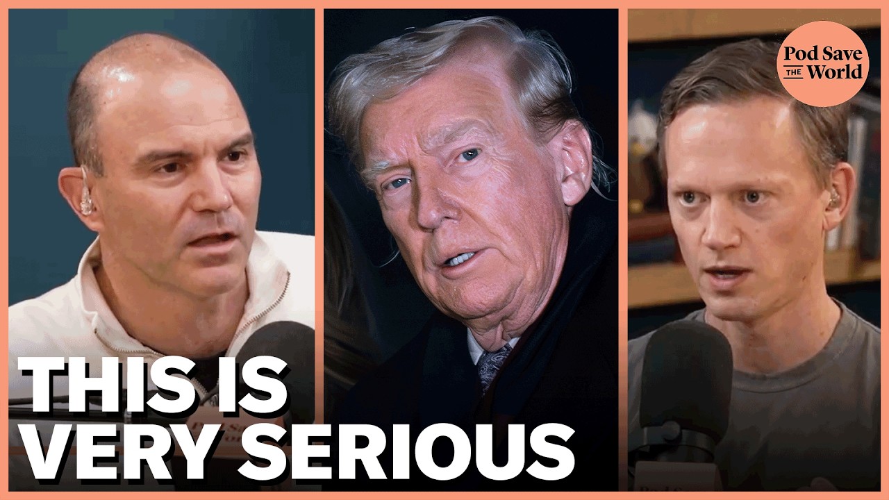 YouTube post by @podsavetheworld for American Giant. Caption reads: Global Backlash Over Trump’s Disturbing New....