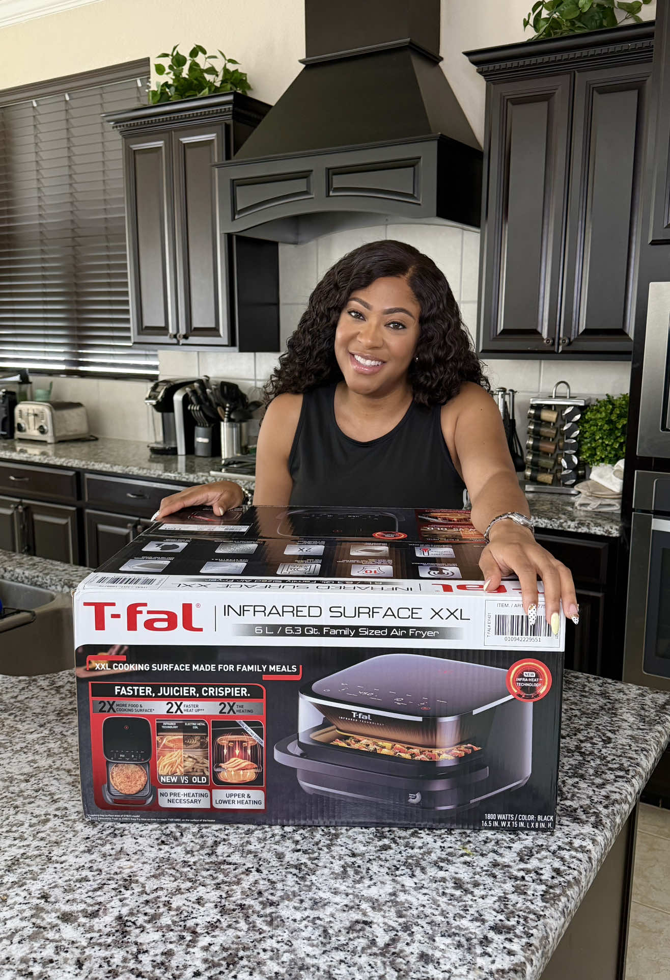 TikTok post by @brilliantglam for T-fal USA. Caption reads: [...] time? Same 😅 My secret weapon is the @T-fal....