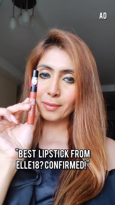 Instagram post by @rishikaaaaa_d for Purplle. Caption reads: #AD
✨ I’m wearing the Elle18 Lit Lip Color in the....