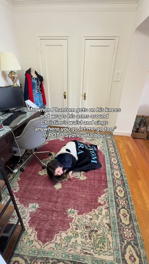 Instagram post by @flagbridgedesigns for Revival. Caption reads: [...] to cry on the floor. Rug #gifted by @revival....