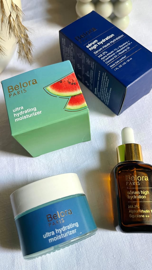 Instagram post by @_gotsosoph for Belora Cosmetics. Caption reads: [...] here ☁️🦋 the skin beaming gold w/....